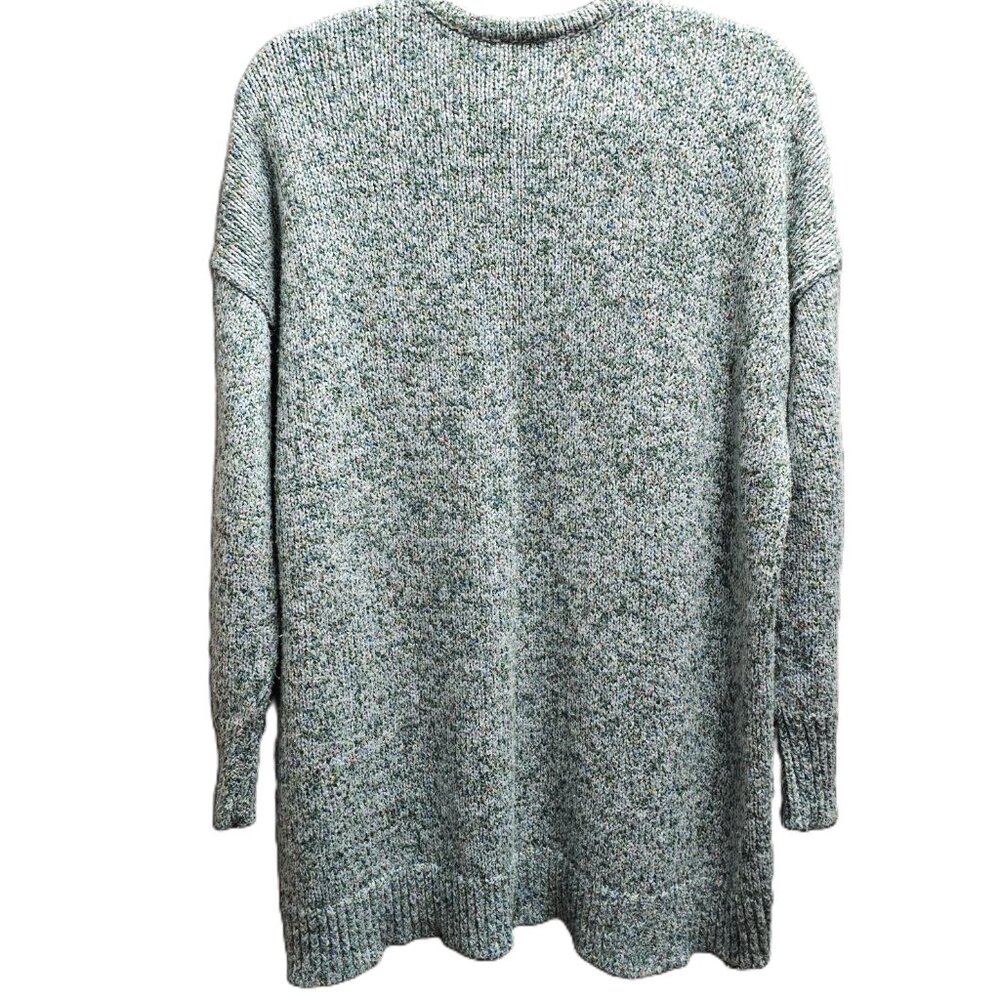 LOFT Chunky Confetti Knit Open Front Cardigan Sweater Green XL - Picture 6 of 9